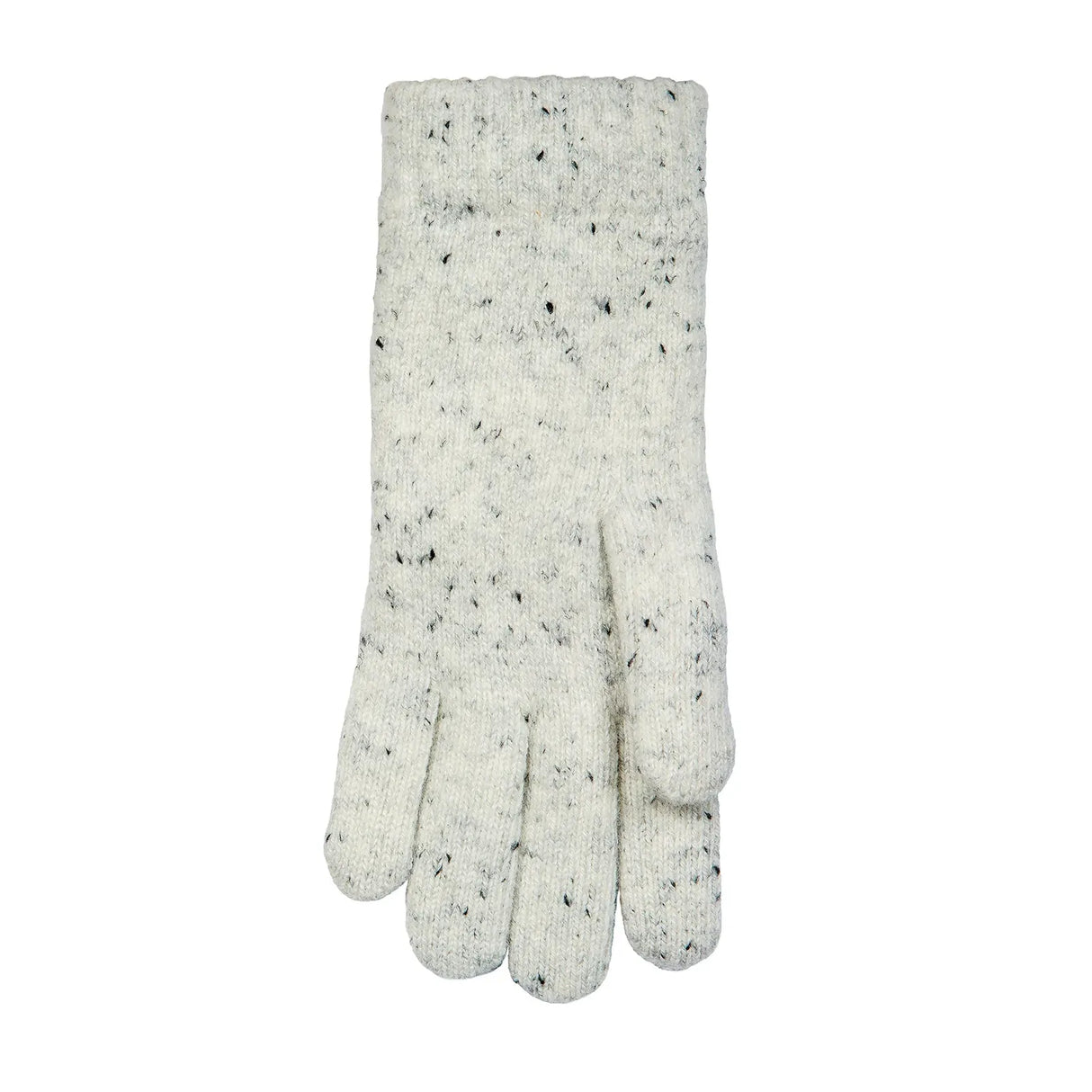Dents Womens Cable Knit Gloves with Marl Yarn - White