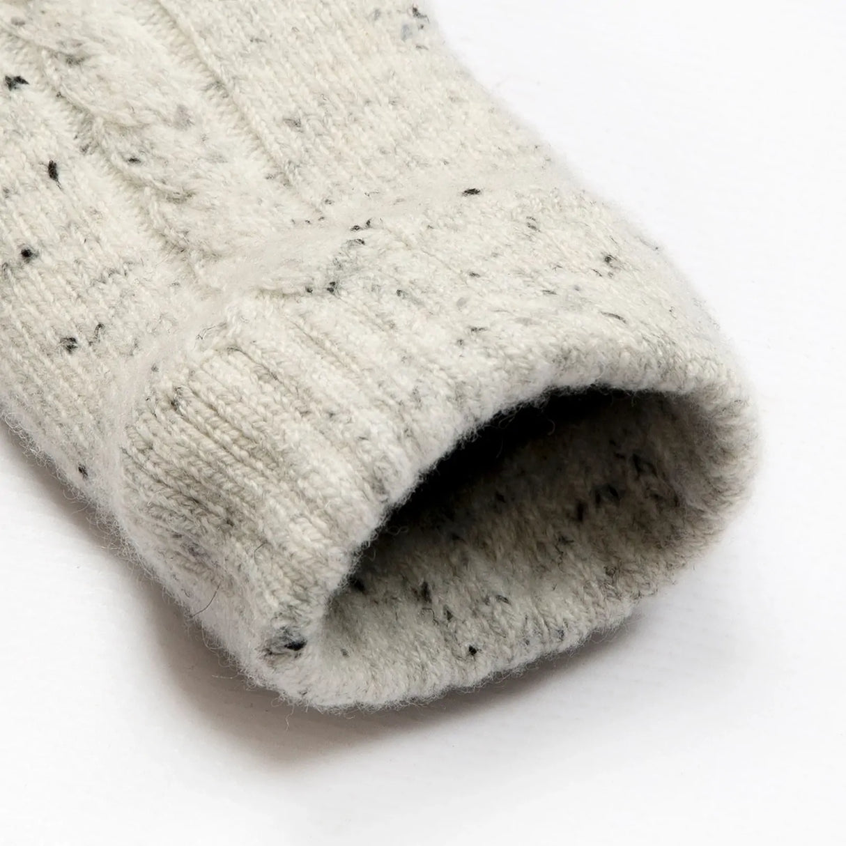 Dents Womens Cable Knit Gloves with Marl Yarn - White