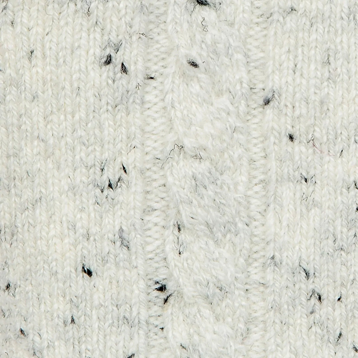 Dents Womens Cable Knit Gloves with Marl Yarn - White