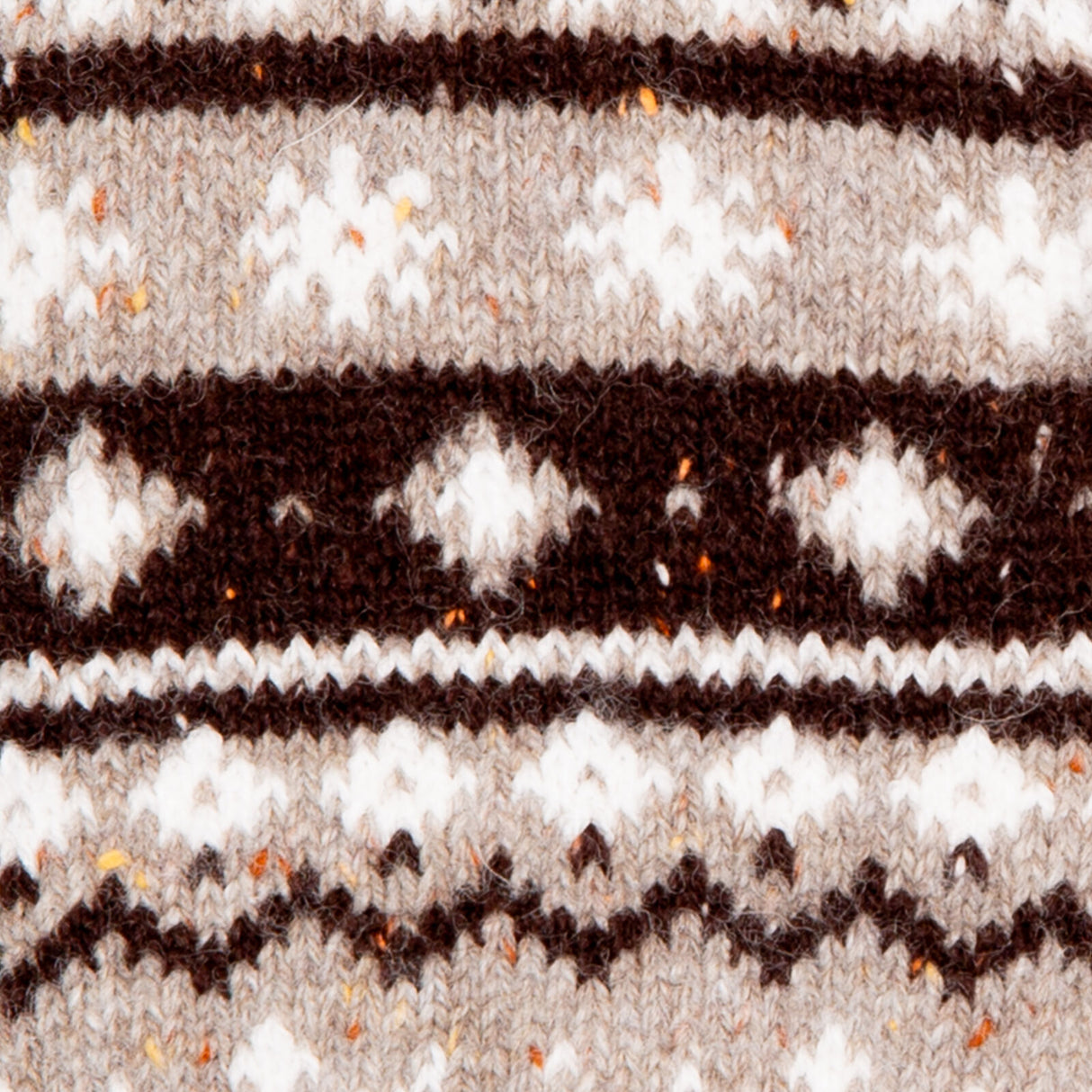 Dents Womens Jacquard Fair Isle Marle Yarn Knitted Gloves - Oatmeal