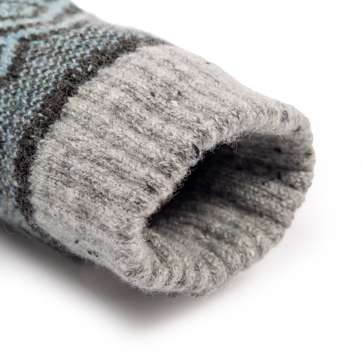 Dents Women’s Knitted Gloves with Geometric Pattern - Grey/Brown