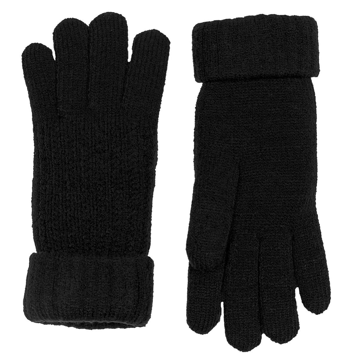 Dents Women’s Ribbed Knit Gloves - Black