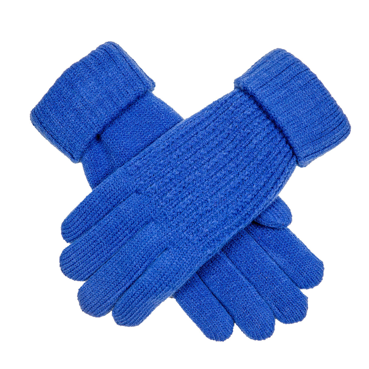 Dents Women’s Ribbed Knit Gloves - Blue
