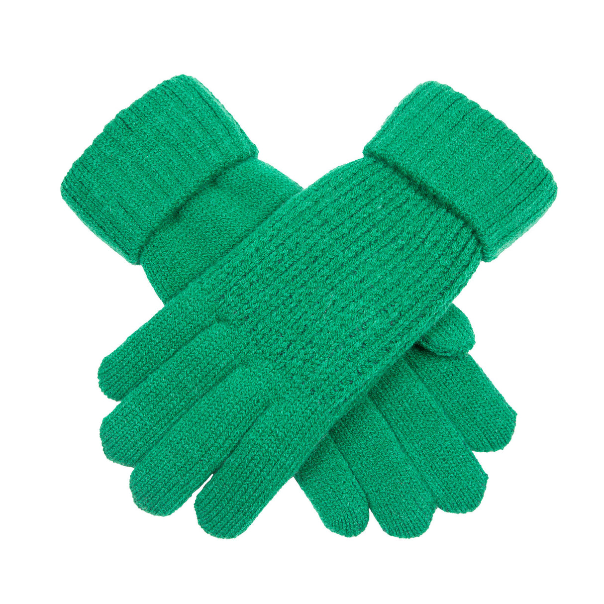 Dents Women’s Ribbed Knit Gloves - Green