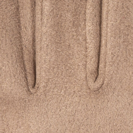 Dents Women's Touchscreen Velour-Lined Faux Suede Gloves with Faux Fur Cuffs - Brown