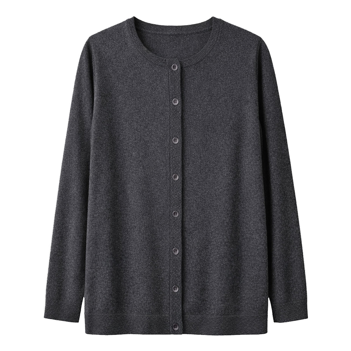 Cashmere Wool Longline Button Cardigan in Charcoal - XL