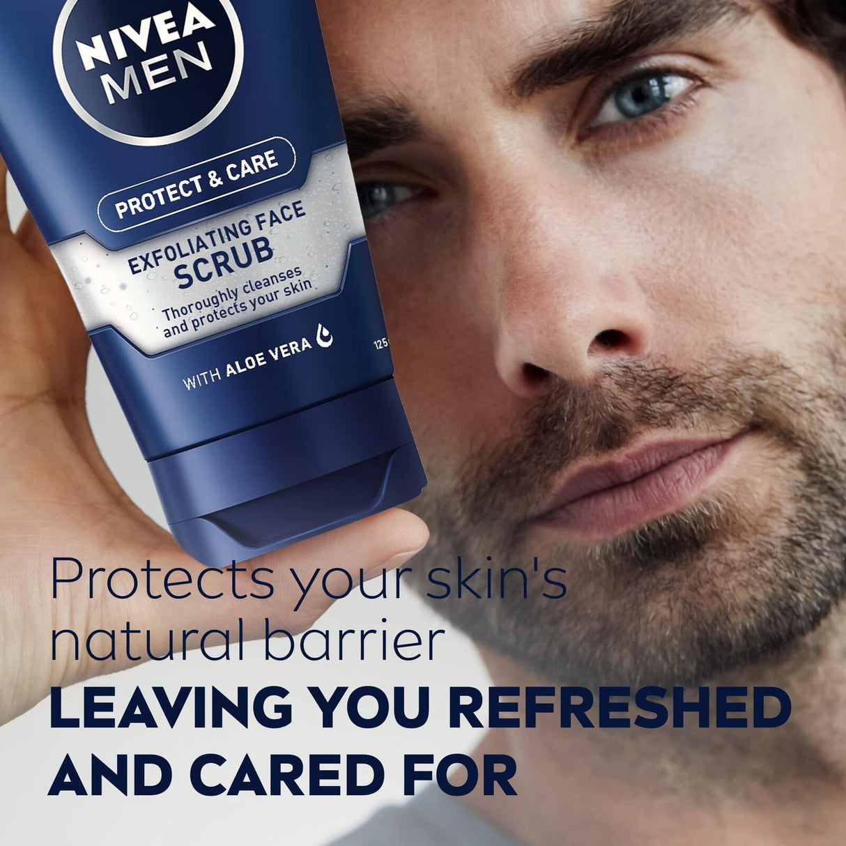 NIVEA Men Protect & Care Exfoliating Face Scrub Wash Aloe Vera 75ml