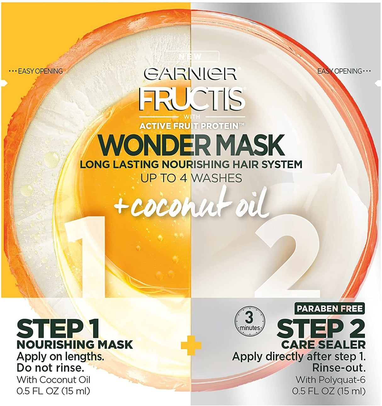 Garnier Fructis 15ml x 2 Wonder Mask 2-Step Nourishing Mask + Care Sealer
