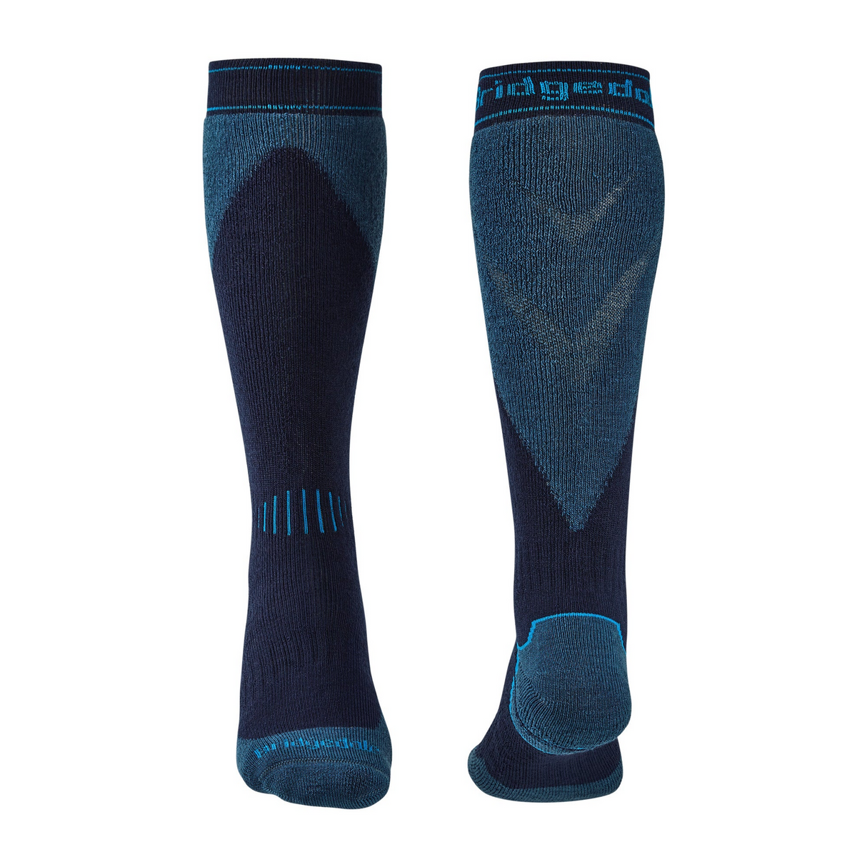 Bridgedale Ski Socks Midweight+ Merino Wool Performance in Navy/Steel Size XL