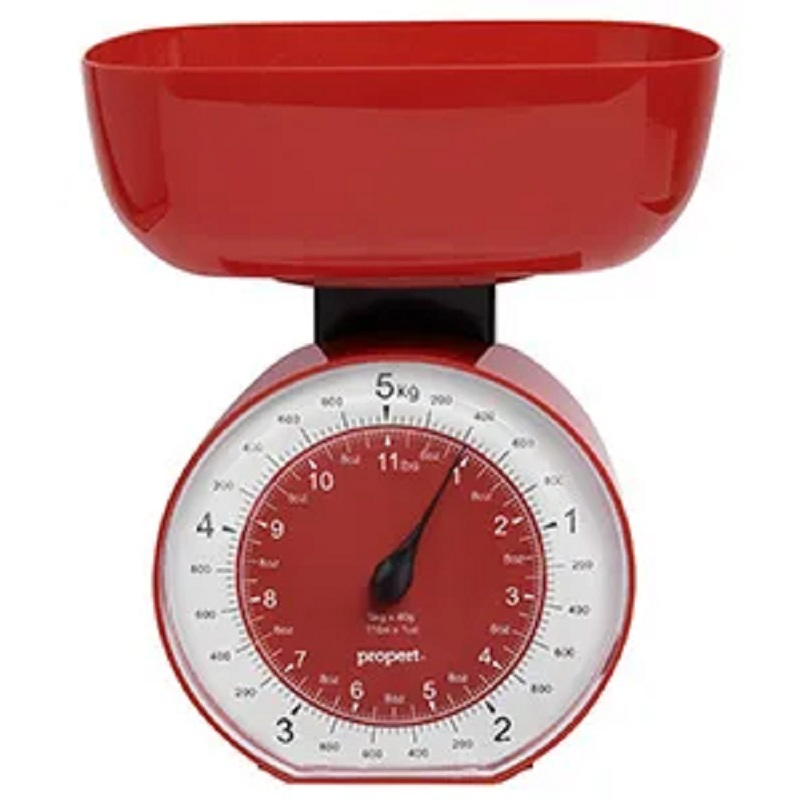 Propert 5kg Cardinal Mechanical Kitchen Scale in Red