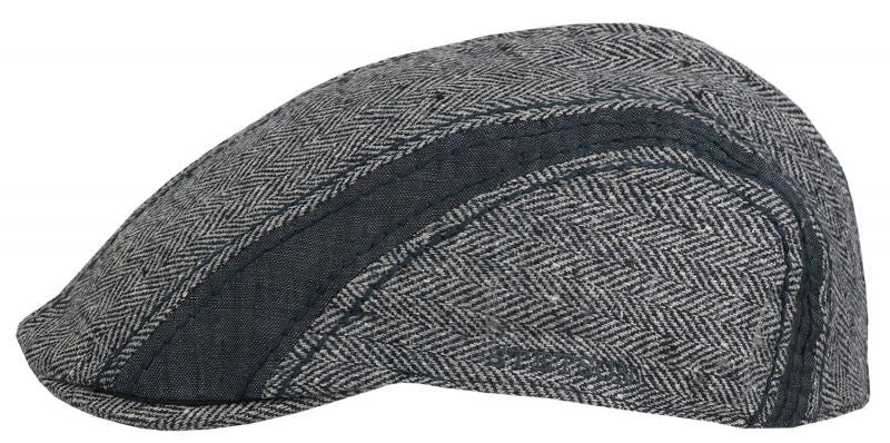 Stetson Mens Manatee Hat Flat Cap Ivy Golf Herringbone Wool Silk Linen - Beige