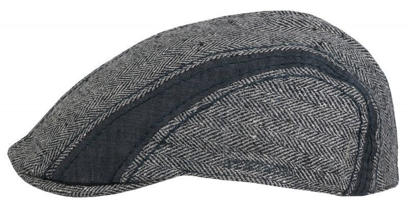 Stetson Manatee Mens Flat Cap - Grey (Herringbone Wool/Silk Golf Ivy Hat)