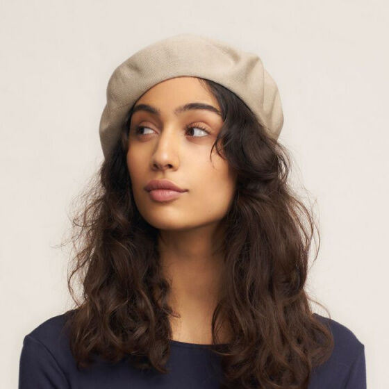 Laulhere Heritage Unisex Summer Cotton Beret - Grey Beige
