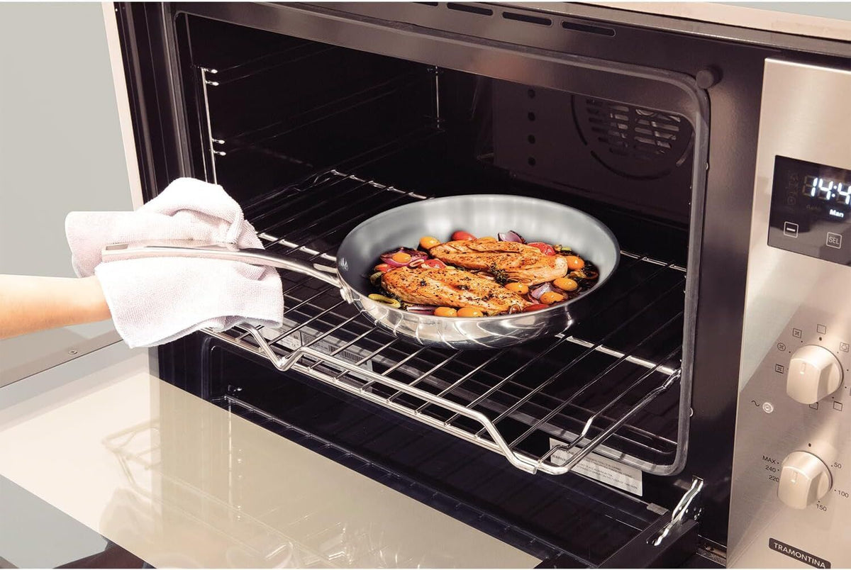 Tramontina Grano 26cm Tri-Ply Stainless Steel Frying Pan Skillet 2.2L in Silver