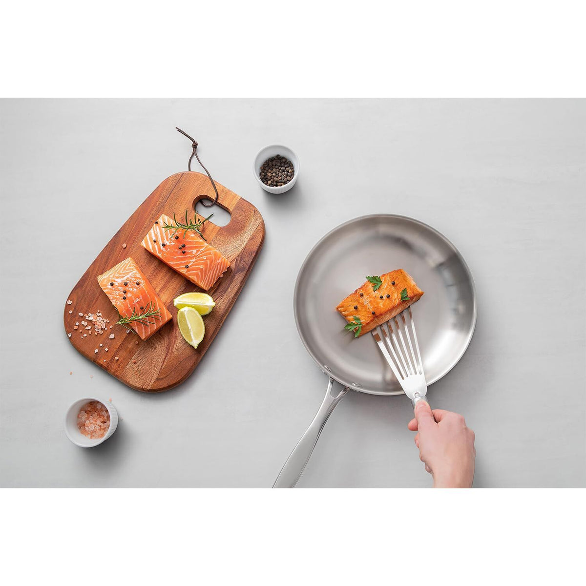 Tramontina 3.4L Grano Tri-Ply Stainless Steel Frying Pan 30cm in Silver