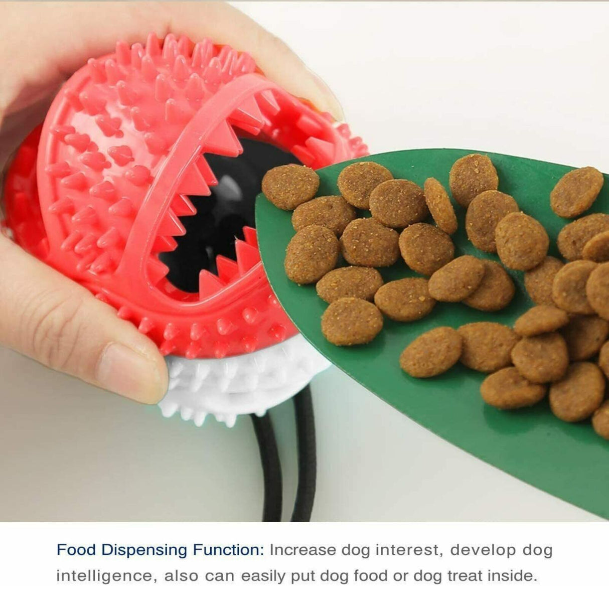 Dog Toy Suction Cup Self-Playing Rubber Ball Chew Food Dispensing Toothbrush