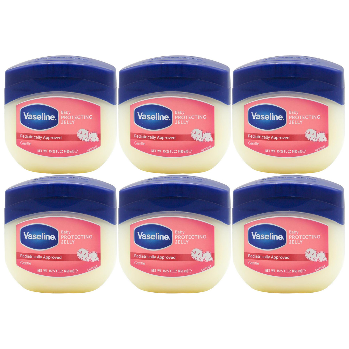 6x Vaseline 450ml Baby Protecting Petroleum Jelly (Bulk Pack)