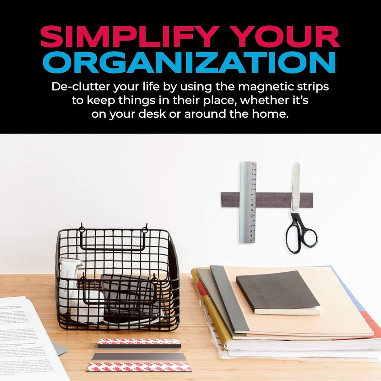 3M Magnetic Tape Strips w/ Adhesive Backing Fridge Strips - 1 Pack of 20