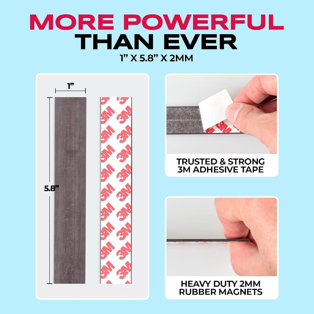 3M Magnetic Tape Strips w/ Adhesive Backing Fridge Strips - 1 Pack of 20