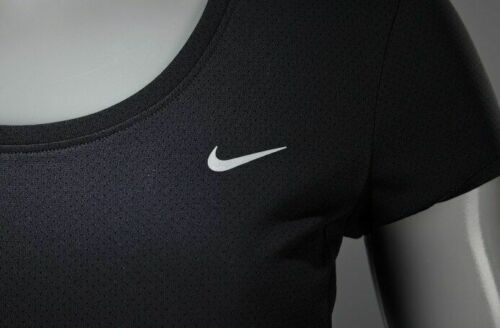 Nike Womens Dri-Fit Running Short Sleeve Gym T-Shirt - Black