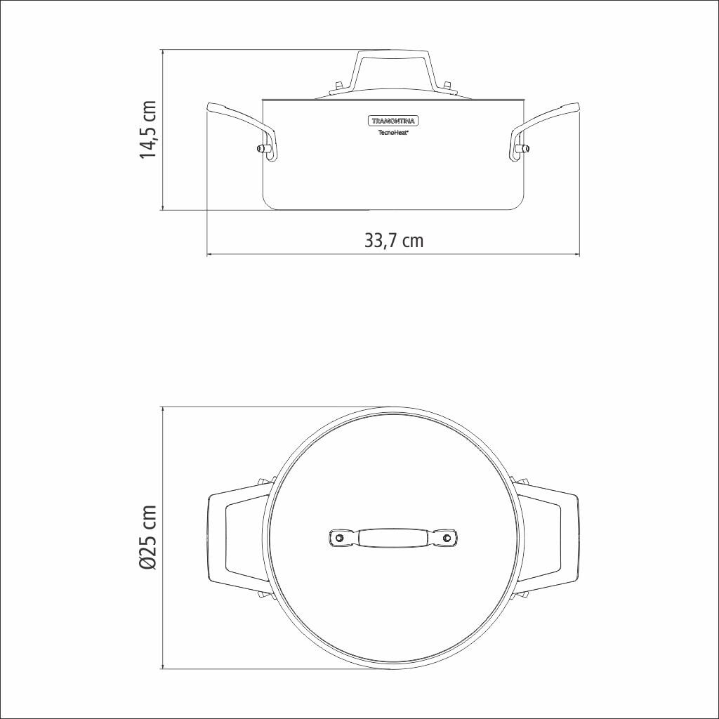 Tramontina 4pcs Grano Tri-Ply Stainless Steel Cookware Set with Lids in Silver