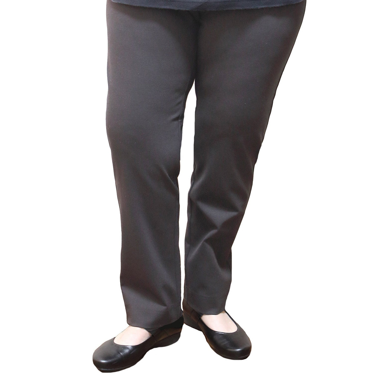 Womens Straight Leg Bengaline Pull On Stretch Work Pants Ladies Bottoms Ponte - Olive