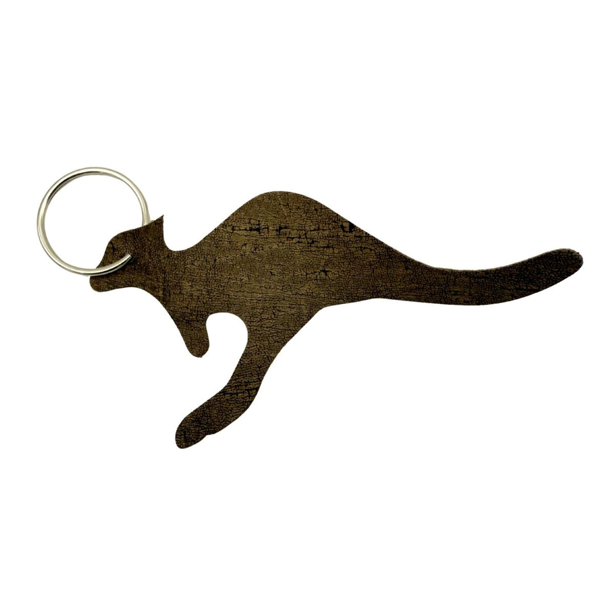 Jacaru 6526M Kangaroo Shape Leather Keyrings - 5 Pack (Mixed Shades Made in Australia)