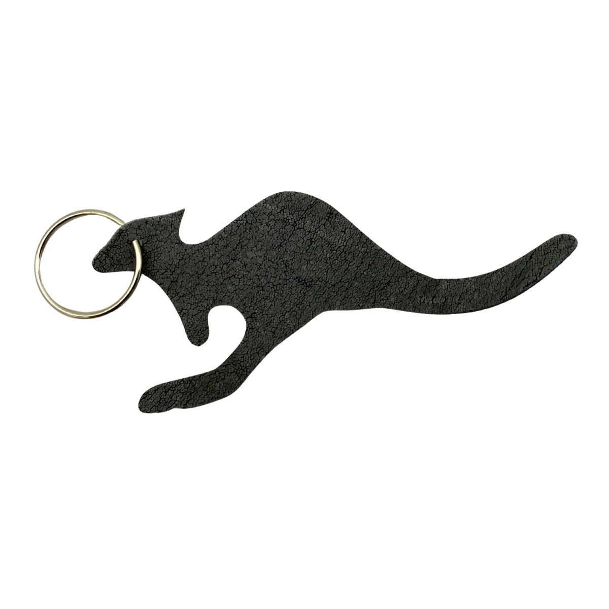 Jacaru 6526M Kangaroo Shape Leather Keyrings - 5 Pack (Mixed Shades Made in Australia)