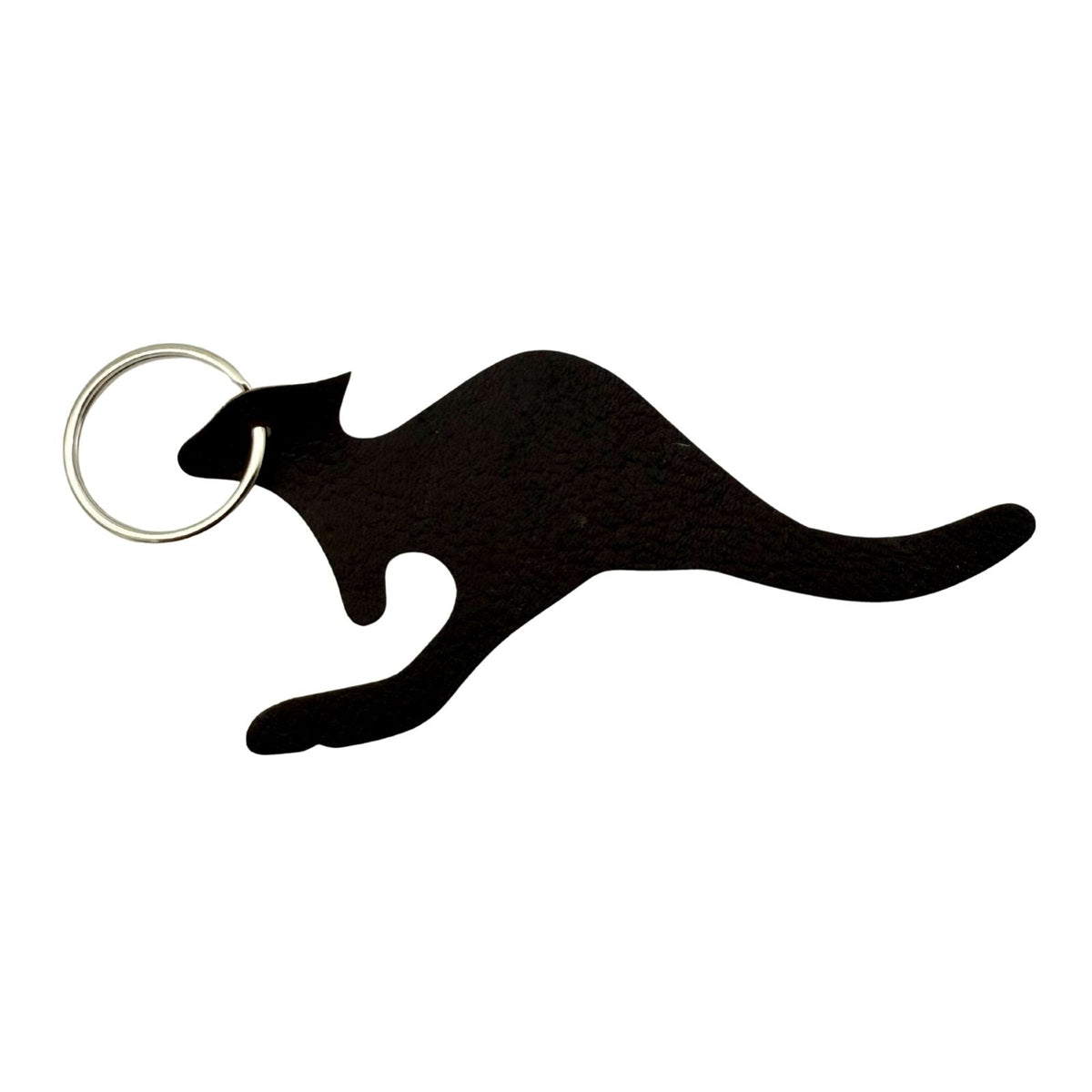 Jacaru 6526M Kangaroo Shape Leather Keyrings - 5 Pack (Mixed Shades Made in Australia)