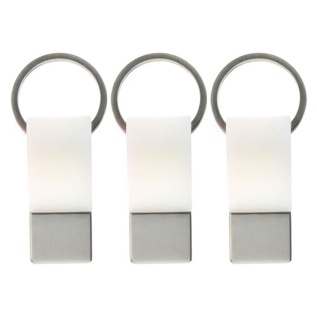 3x Coda Key Tag Pack - White (School Bag, Badge and Travel Luggage Keyring)