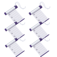 6x Funky Luggage Cylinder Tag Rollout Label for Address Details - Silver/Blue