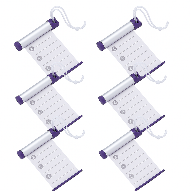 6x Funky Luggage Cylinder Tag Rollout Label for Address Details - Silver/Blue