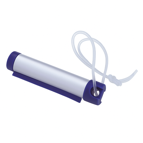 Funky Luggage Cylinder Tag Rollout Label for Address Details - Silver/Blue