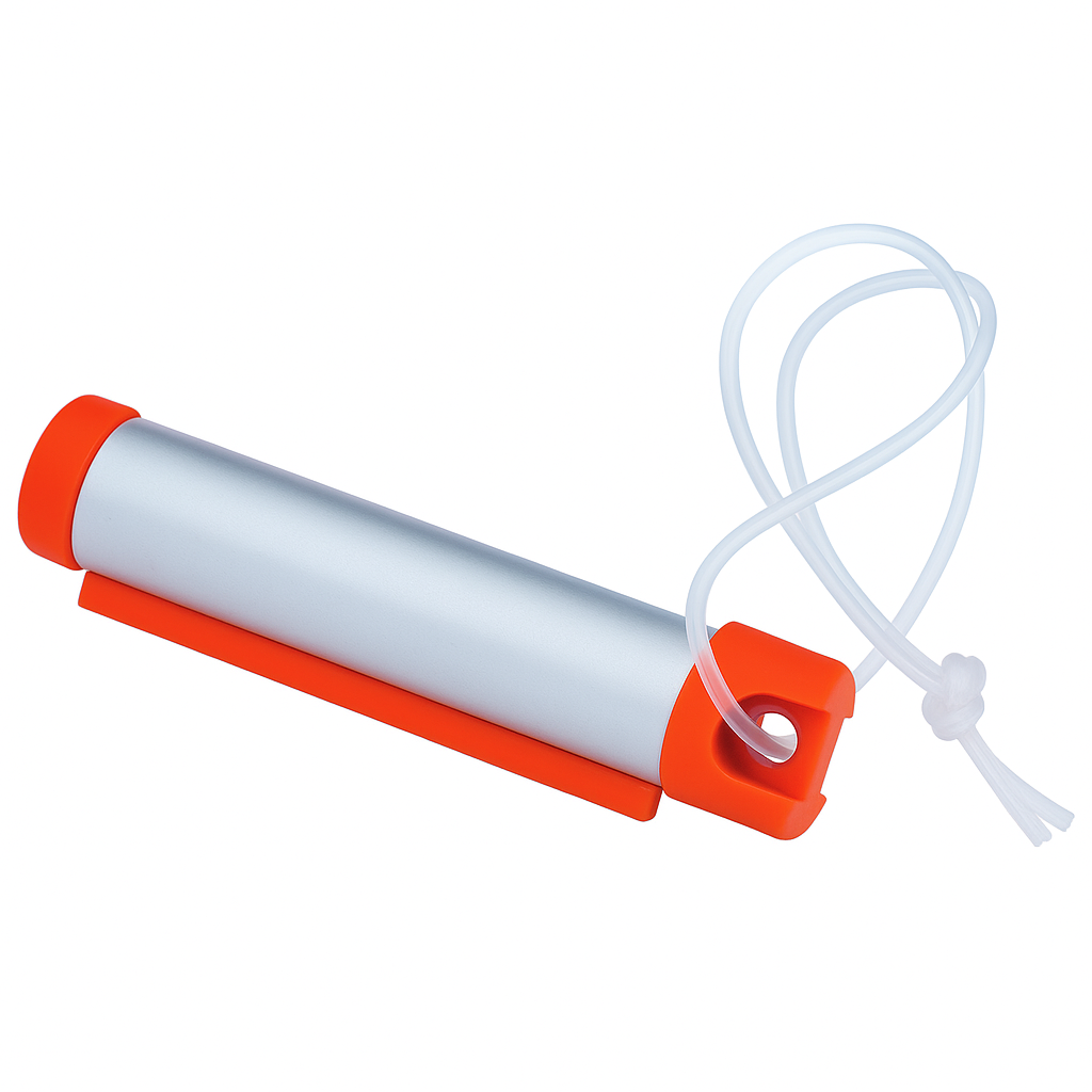 Funky Luggage Cylinder Tag Rollout Label for Address Details - Silver/Orange