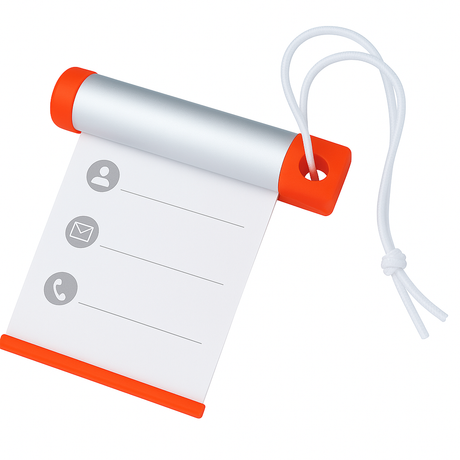 Funky Luggage Cylinder Tag Rollout Label for Address Details - Silver/Orange