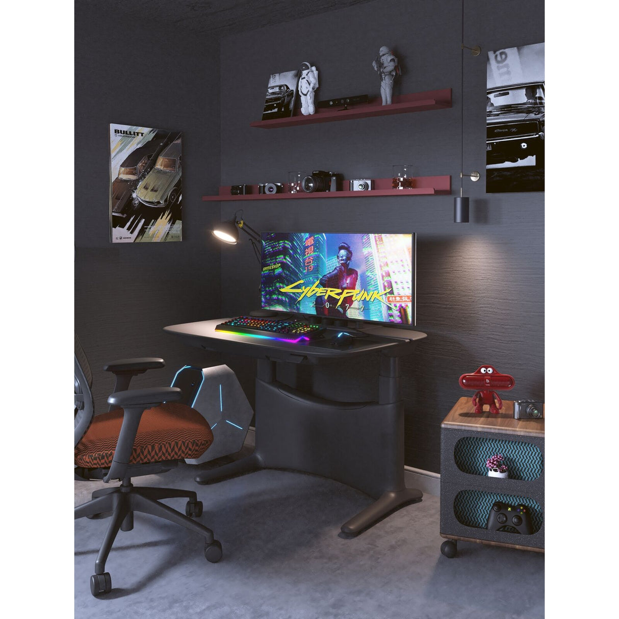 1.2m UFOU UPON Standing Desk Height Adjustable Motorised Electric Sit Stand Table Riser - Black