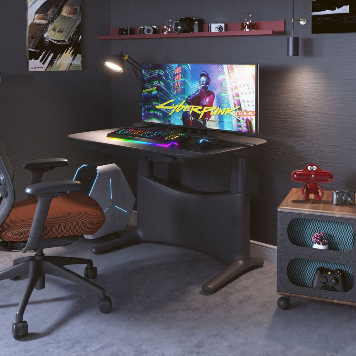 1.2m UFOU UPON Standing Desk Height Adjustable Motorised Electric Sit Stand Table Riser - Black