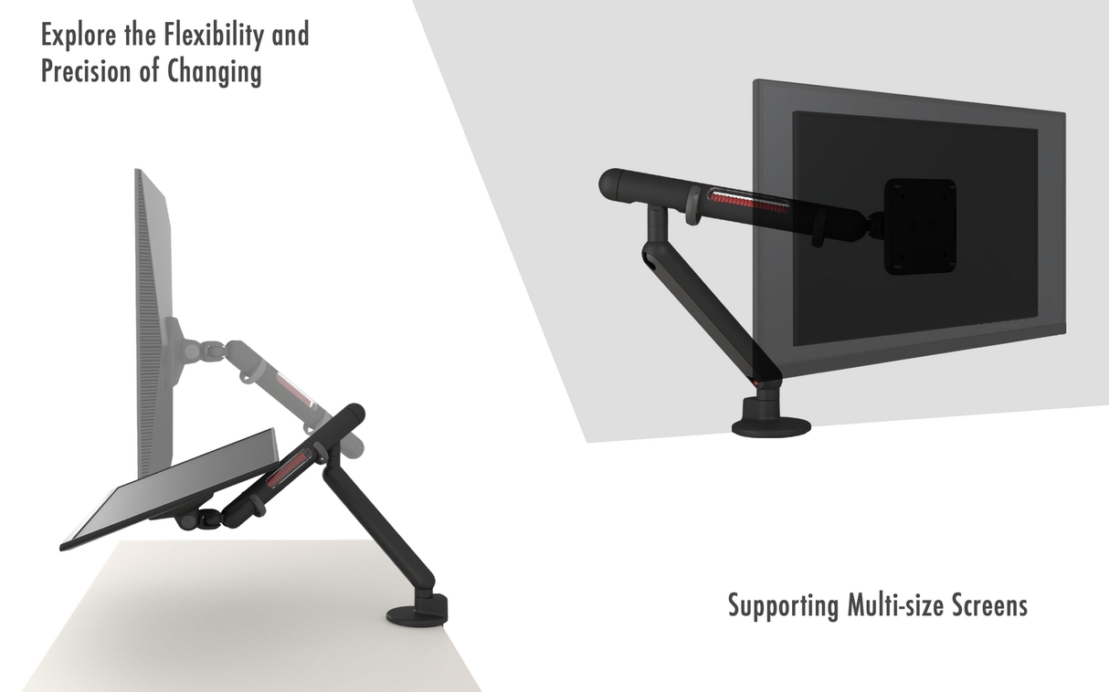 UFOU Kyber Monitor Arm Single Mount Bracket Heavy Duty - Black