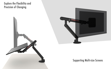 UFOU Kyber Monitor Arm Single Mount Bracket Heavy Duty - Black