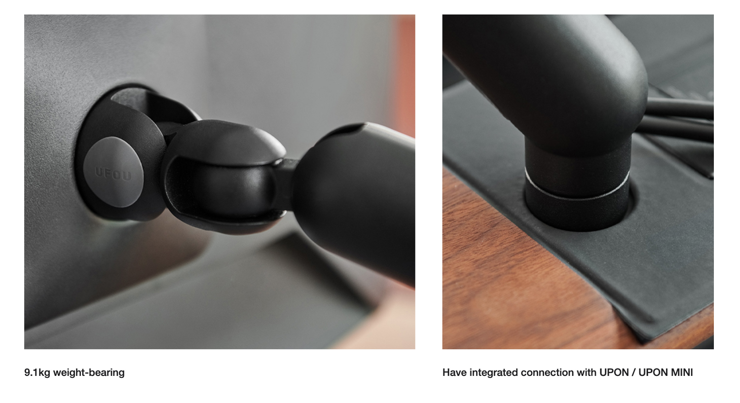 UFOU Kyber Monitor Arm Single Mount Bracket Heavy Duty with Base Clip - Black