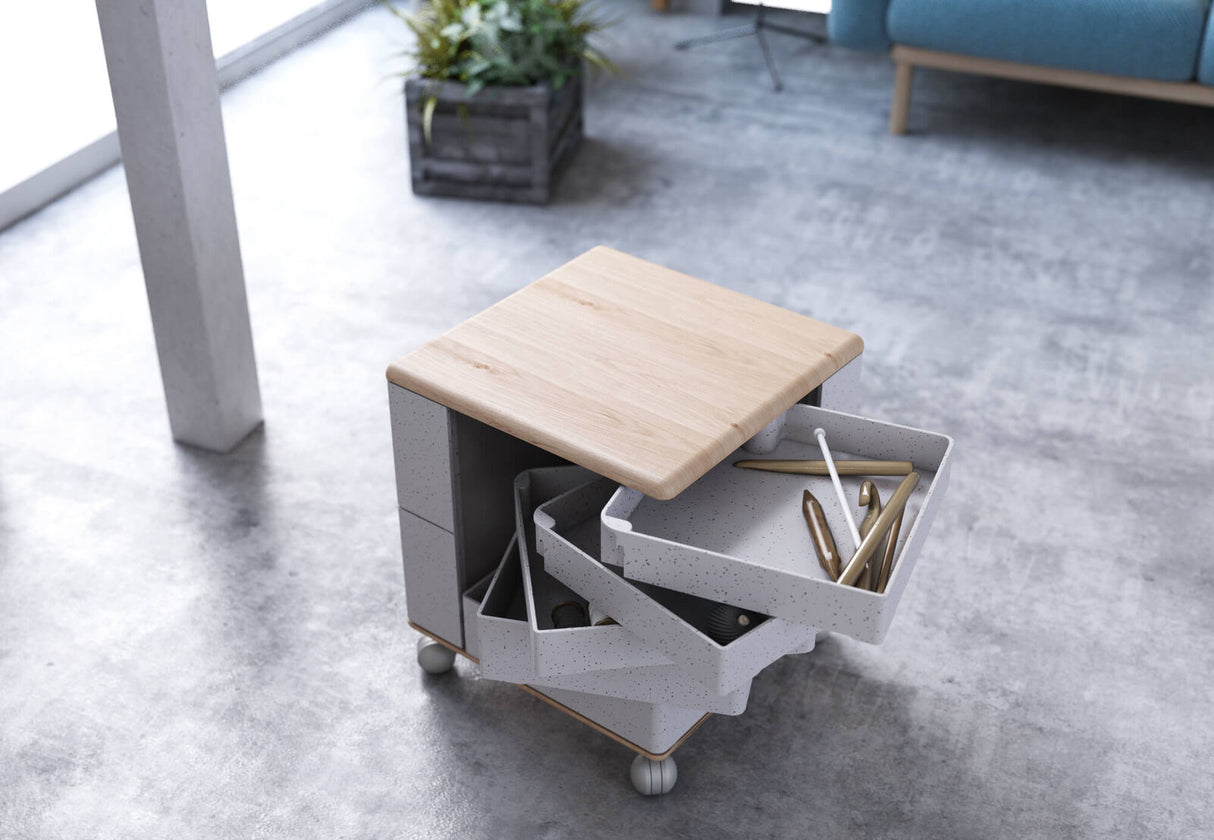 UFOU Fitin Helix Modular Storage Cabinet Unit (5 Revolving Drawers) - Brown