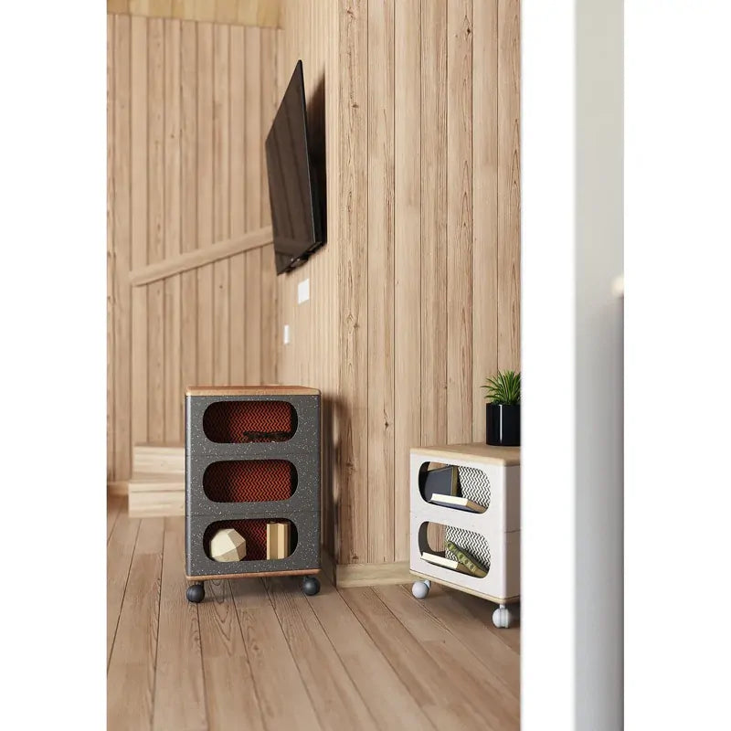 UFOU Fitin Helix Modular Storage Cabinet Unit (5 Revolving Drawers) - Brown