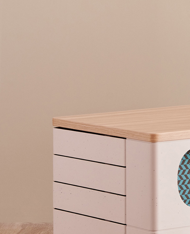 UFOU Fitin Helix Modular Storage Cabinet Unit (5 Revolving Drawers) - Green