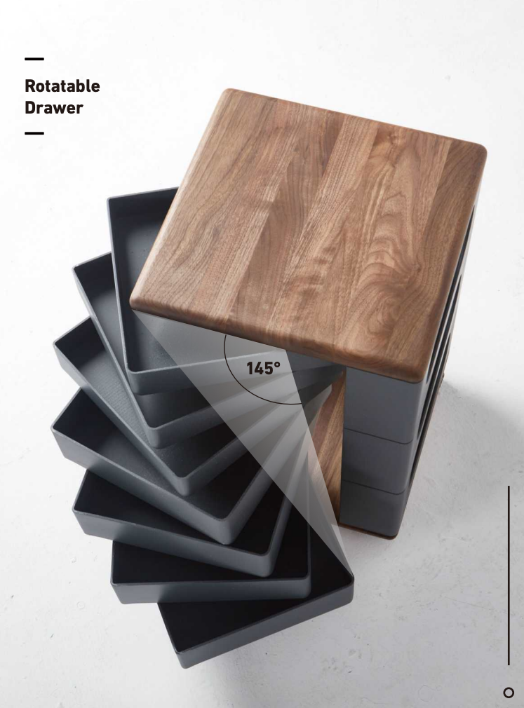 UFOU Fitin Helix Modular Storage Cabinet Unit (7 Revolving Drawers) - Brown