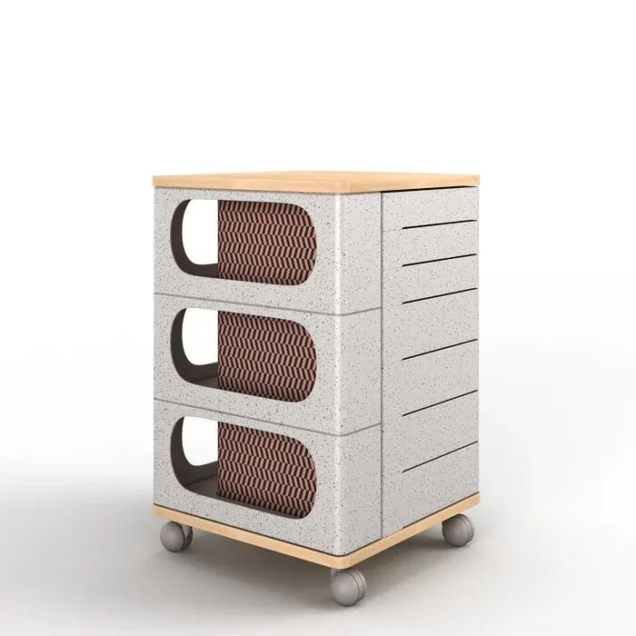 UFOU Fitin Helix Modular Storage Cabinet Unit (7 Revolving Drawers) - Brown