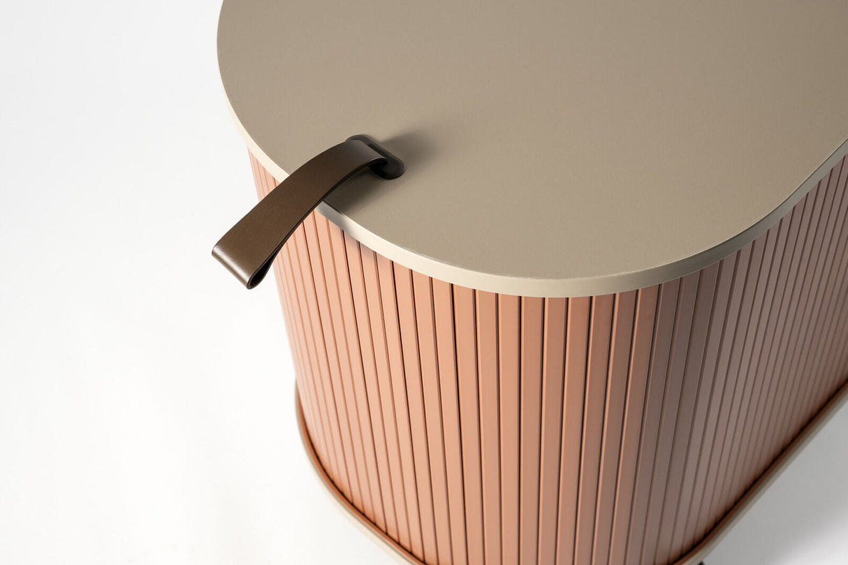 UFOU Mobile Roller Shutter Cabinet - Storage with Adjustable Shelves & Wheels - Red