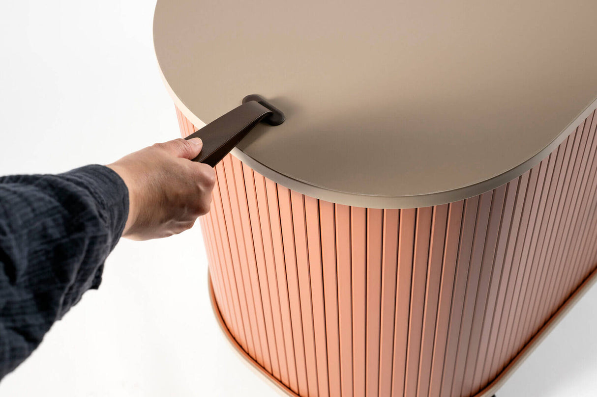 UFOU Mobile Roller Shutter Cabinet - Storage with Adjustable Shelves & Wheels - Red