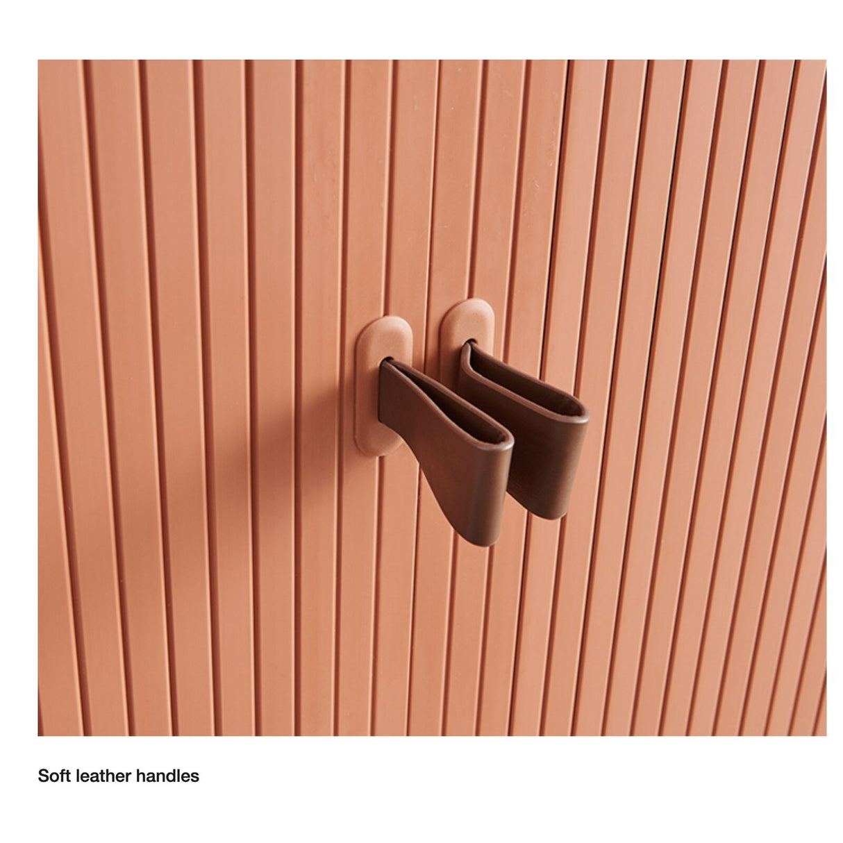 UFOU Mobile Roller Shutter Cabinet - Storage with Adjustable Shelves & Wheels - Brown