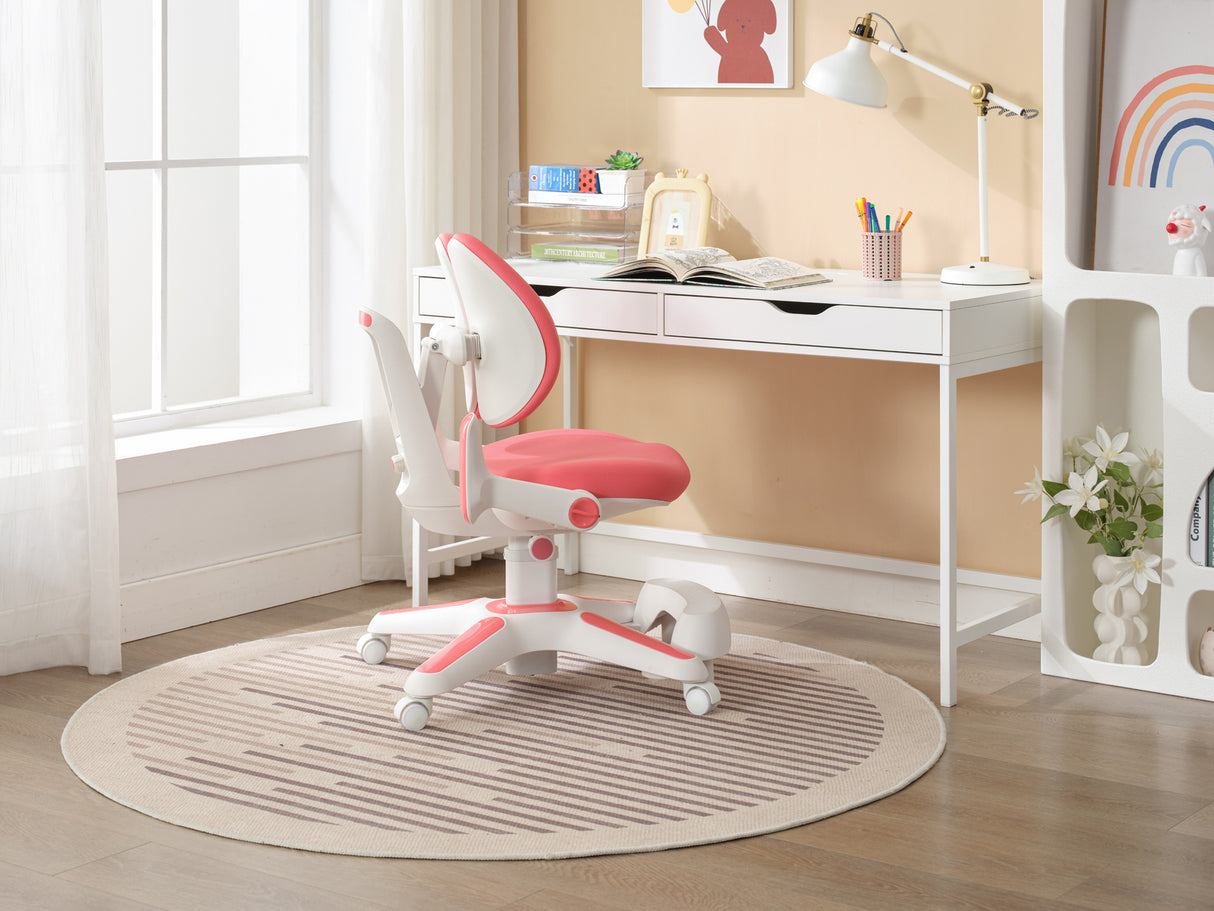 6x Ergonomic Study Chairs for Kids - Height Adjustable - Pink
