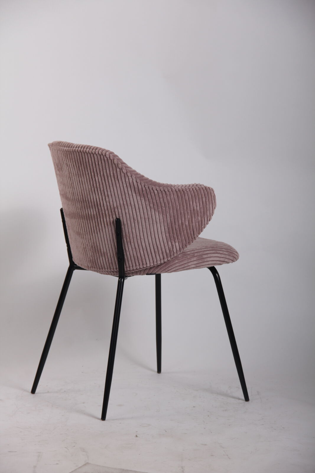 Set of 2 Corduroy Dining Chairs - Pink